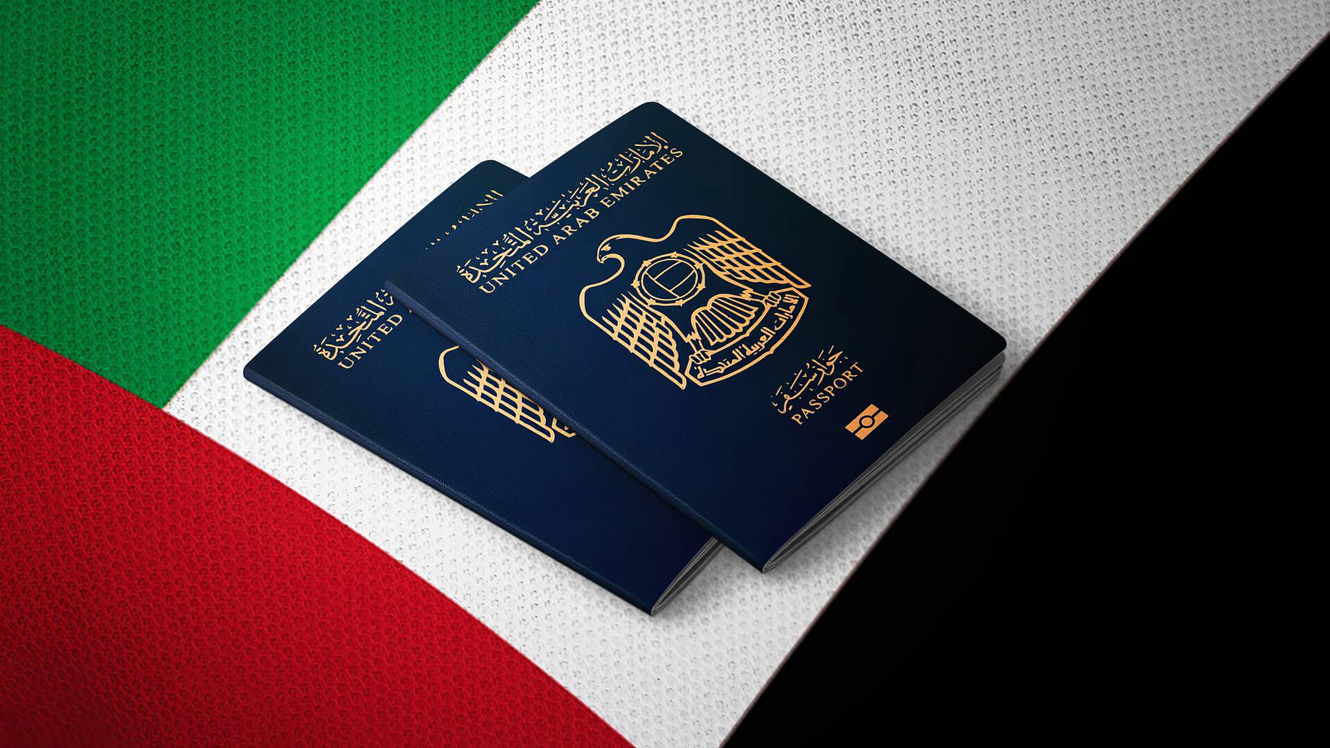 UAE Golden Visa documents on a marble surface