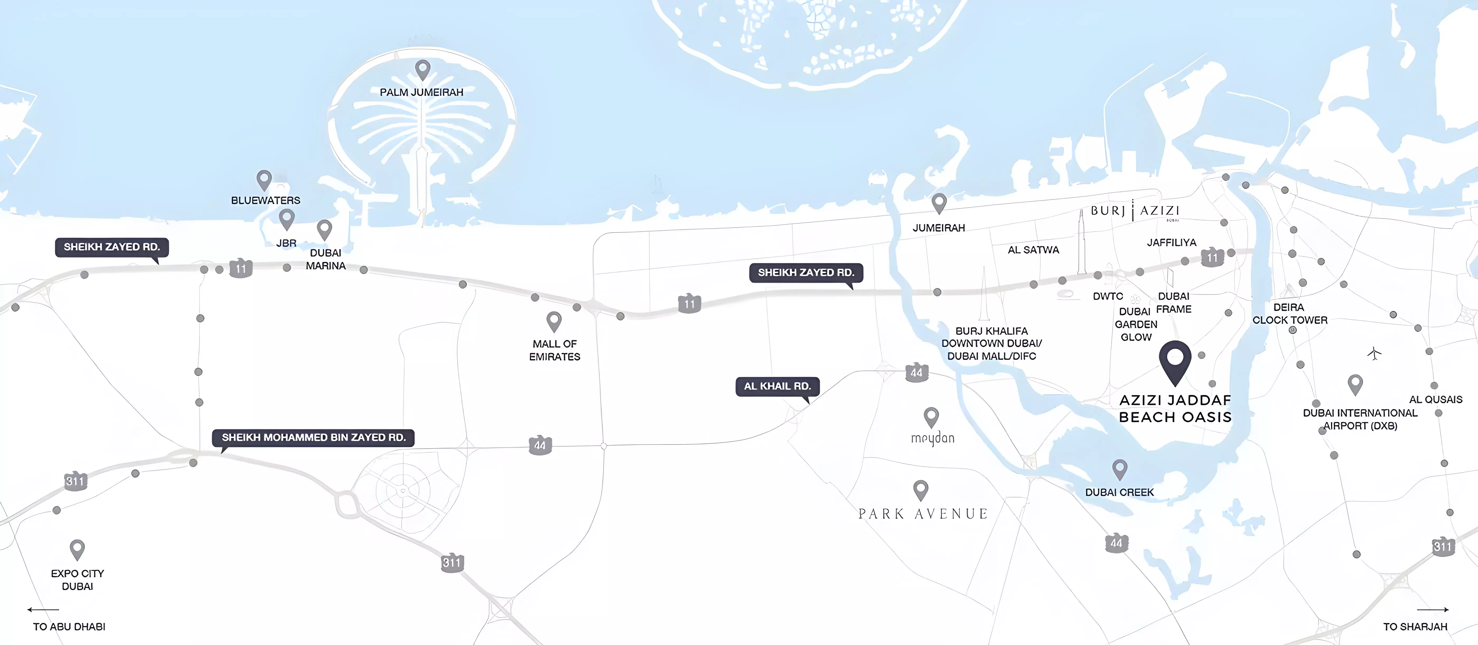 Azizi Jaddaf Beach Oasis masterplan