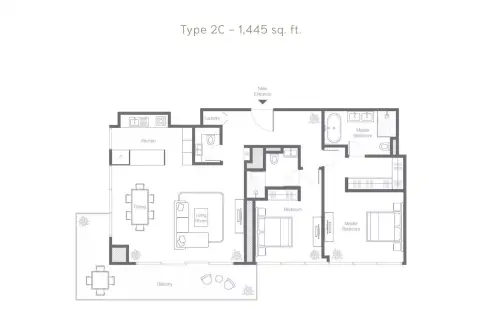 Floor plan, 2 Bed