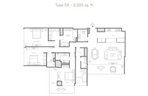 Floor plan, 3 Bed