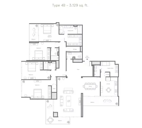 Floor plan, 4 Bed
