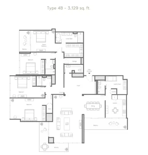 Floor plan, 4 Bed