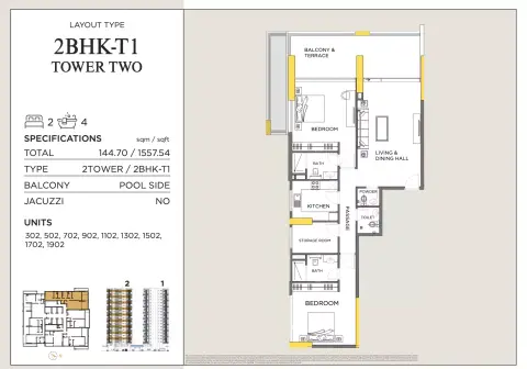 Floor plan, 2 Bed