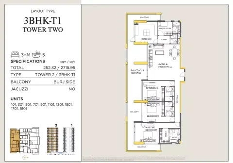 Floor plan, 3 Bed