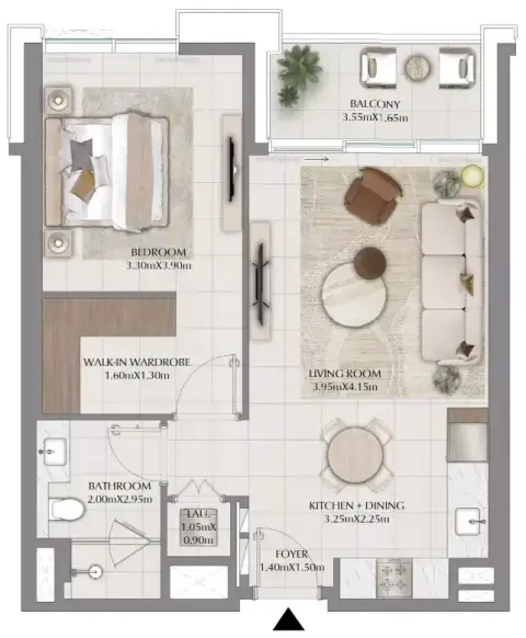 Terra Woods floor plan, 1 Bed, 742–765 sq ft