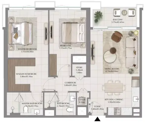 Terra Woods floor plan, 2 Bed, 1,111–1,218 sq ft