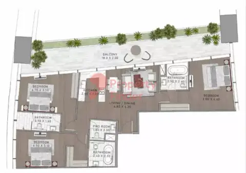 Floor plan, 3 Bed