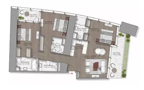 Floor plan, 3 Bed