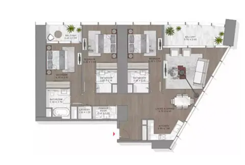 Floor plan, 3 Bed