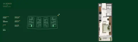 Enchante floor plan, Studio, 311–395 sq ft