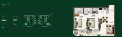 Enchante floor plan, 2 Bed, 946 sq ft