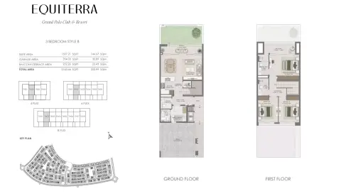 Equiterra floor plan, 3 Bed, 2,163–2,178 sq ft