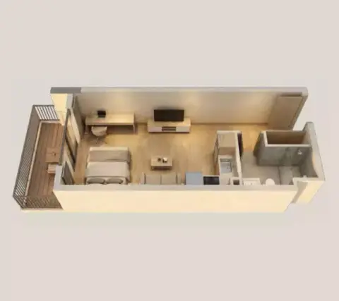 Stories floor plan, Studio, 388 sq ft