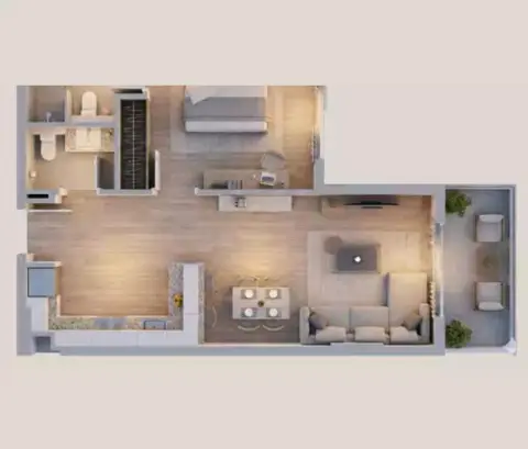 Stories floor plan, 1 Bed, 610 sq ft