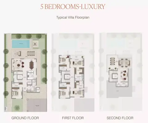 Avelia floor plan, 5 Bed, 5,655–7,857 sq ft