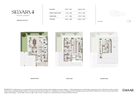 Selvara Phase 4 by Emaar floor plan, 4 Bed, 3,638–3,832 sq ft