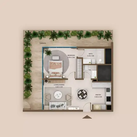 Floor plan, 1 Bed