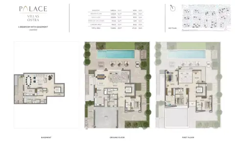 Palace Villas Ostra floor plan, 4 Bed, 7,268–7,301 sq ft