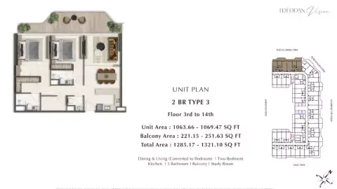 Floor plan, 2 Bed