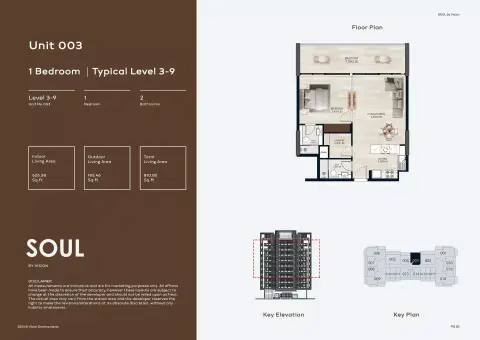 Soul by Vision floor plan, 1 Bed, 810 sq ft