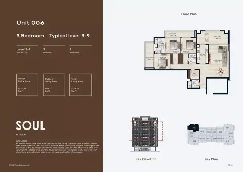 Soul by Vision floor plan, 3 Bed, 1,738 sq ft