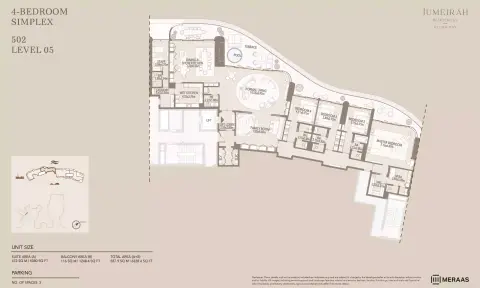 Jumeirah Asora Bay floor plan, 4 Bed, 4,328–8,697 sq ft