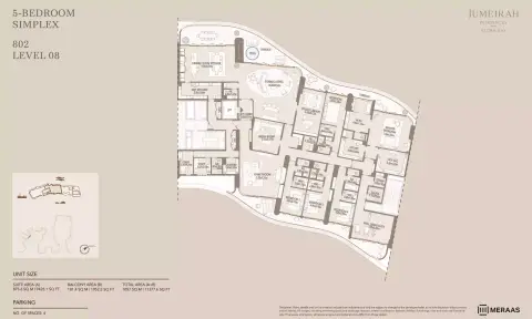 Jumeirah Asora Bay floor plan, 5 Bed, 11,377–12,107 sq ft