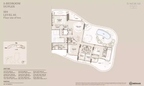 Jumeirah Asora Bay floor plan, 5 Bed, 19,035 sq ft