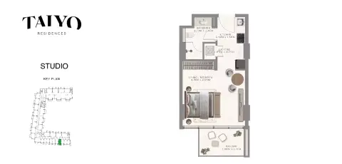 Taiyo Residences floor plan, Studio, 380 sq ft