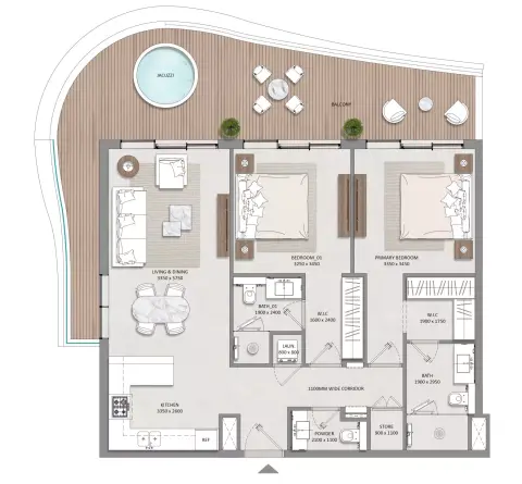 Mayfair Vista floor plan, 2 Bed, 1,064 sq ft