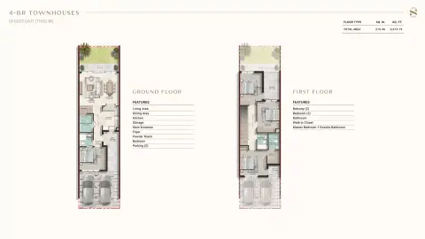 Damac Sun City floor plan, 4 Bed, 2,319 sq ft