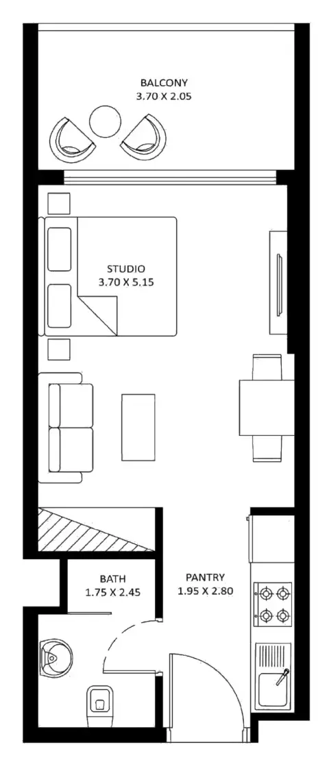 Danube Oasiz floor plan, Studio, 379–633 sq ft