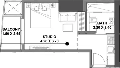 Pelagos floor plan, Studio, 380–459 sq ft