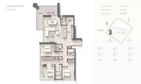 Highgrove floor plan, 3 Bed, 1,804 sq ft