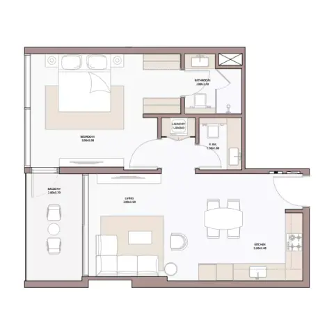 Haven Bay By Metac floor plan, 1 Bed