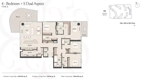 Floor plan, 4 Bed