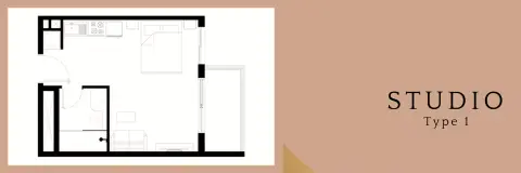 4B Living Dubai floor plan, Studio