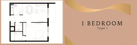 4B Living Dubai floor plan, 1 Bed