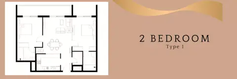 4B Living Dubai floor plan, 2 Bed