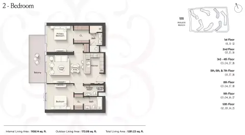 Floor plan, 2 Bed