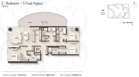 Floor plan, 3 Bed