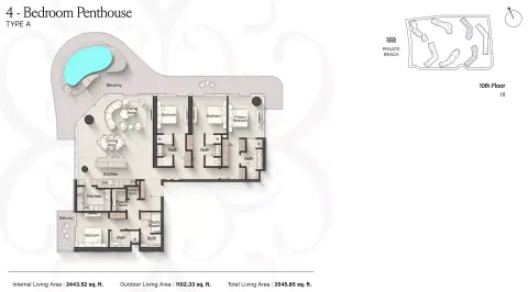 Floor plan, 4 Bed