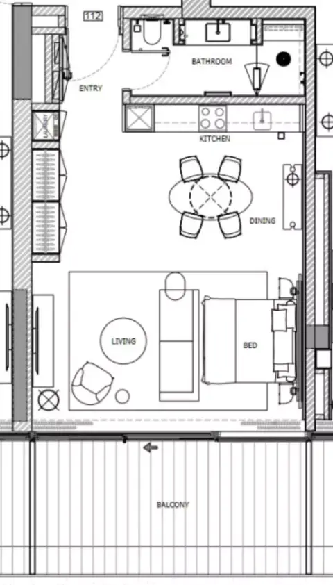 Floor plan, 1 Bed