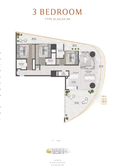 The Sapphire floor plan, 3 Bed