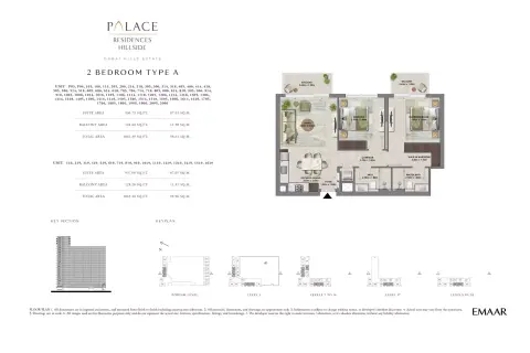 Palace Residences Dubai Hills floor plan, 2 Bed, 1,062–1,514 sq ft