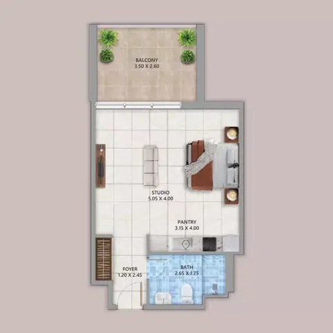 Linden Residences floor plan, Studio, 323 sq ft