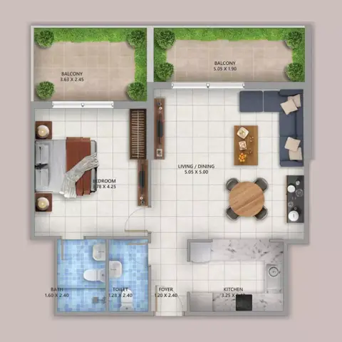 Linden Residences floor plan, 1 Bed, 657 sq ft
