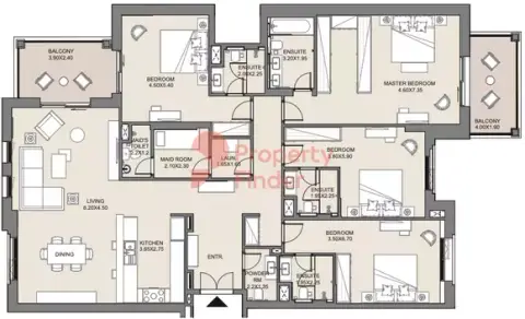 Jadeel Phase 2 By Meraas floor plan, 4 Bed, 2,375–2,645 sq ft