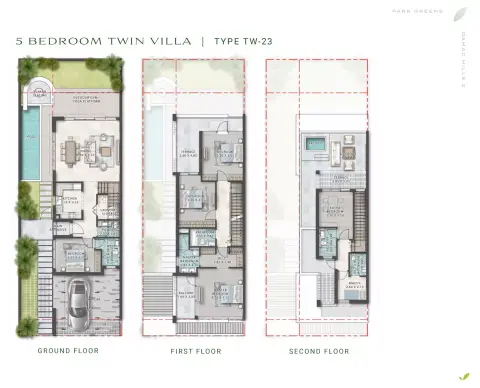 Park Greens By Damac floor plan, 5 Bed