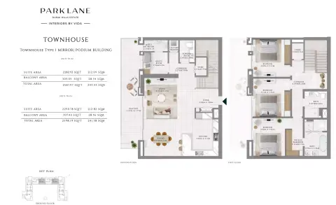 Park Lane Residences by Emaar floor plan, 3 Bed, 2,598–2,602 sq ft